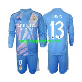 Completo Calcio Real Madrid Andriy Lunin 13 Portiere Bambino Divisa Prima 2024-2025 ML